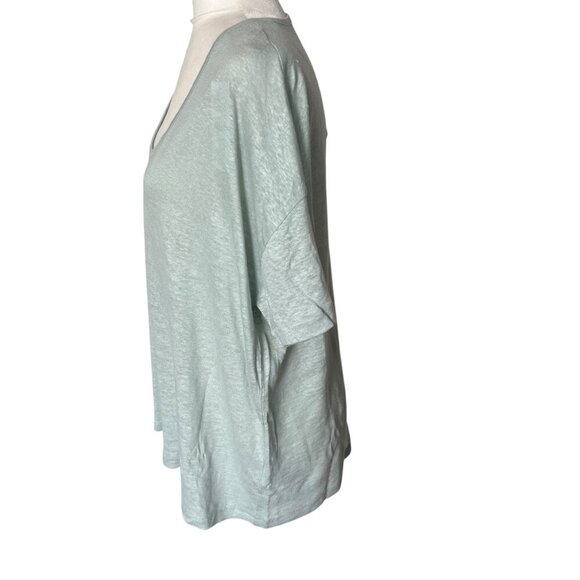 J.Crew 100% Linen Relaxed Tee Sage Green Color Size Medium - Picture 3 of 11